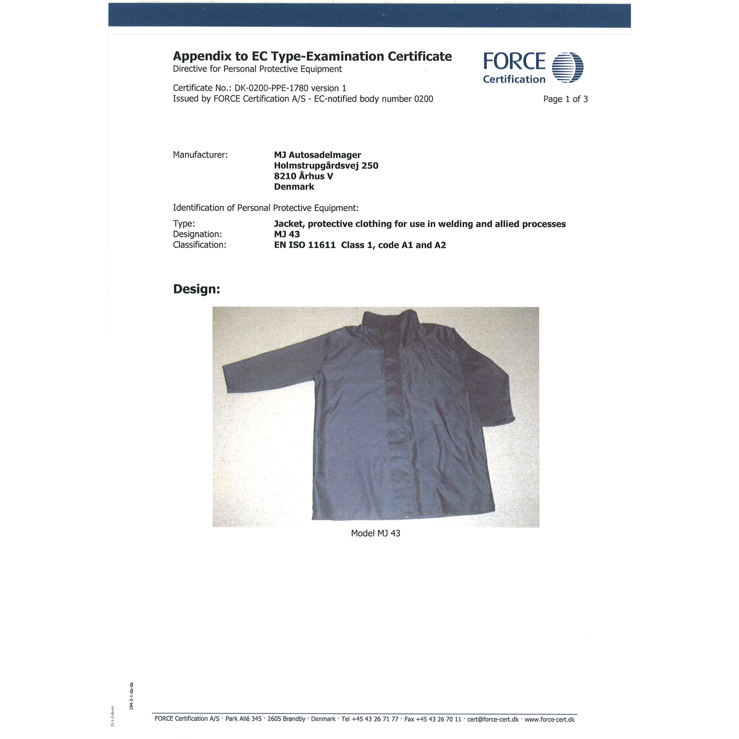 Migatronic welding jacket